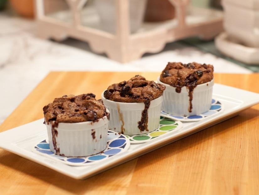 Jenny McCoy's guest recipe: Chocolate custard-soaked bread pudding studded with dried cherries and milk chocolate chips. Chocolate  Dried Cherry Bread Pudding, as seen on Food Network's The Kitchen, Season 1.