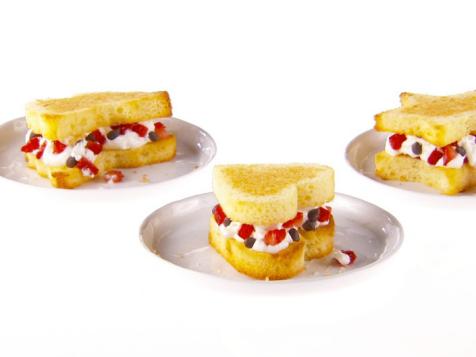Pound Cake Cut-Out Sandwiches with Strawberry Whipped Cream