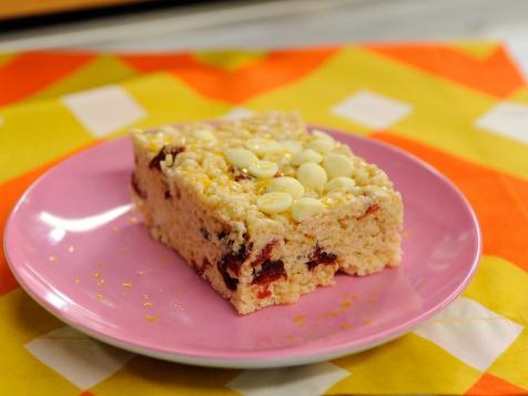 White Chocolate and Cranberry Crispy Rice Squares