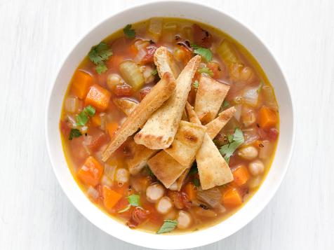 Chickpea Soup with Spiced Pita Chips — Meatless Monday