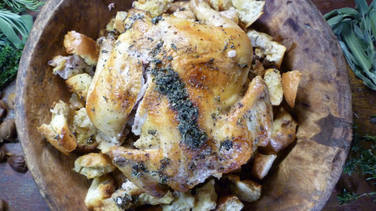 Chicken With Chestnut Breading
