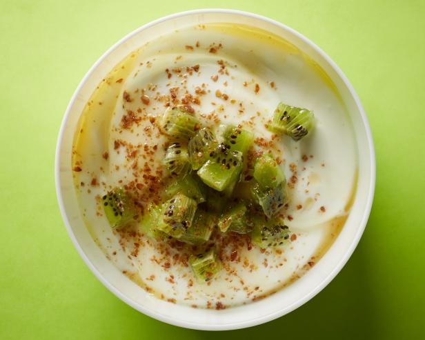 Food Network Kitchen's Greek Yogurt Topped with Kiwi and Ground Flax for Superfood Breakfast as seen on Food Network