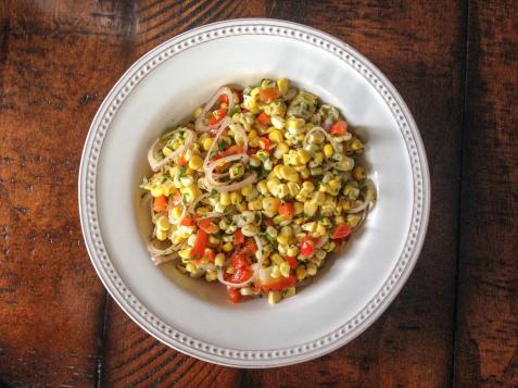 Corn, Roasted Red Pepper and Cilantro Salad