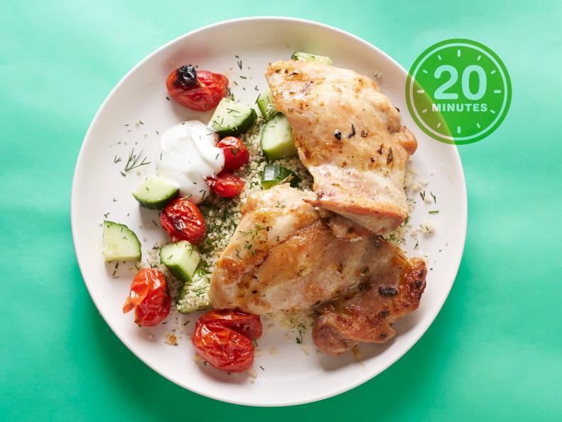Food Network Kitchen's 20-Minute Chicken Thighs And Couscous with Feta And Dill As seen on Food Network