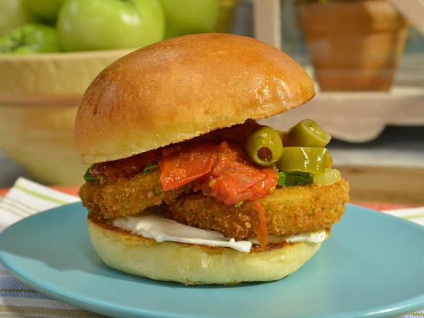 Fried Green Tomato Parm Sandwiches