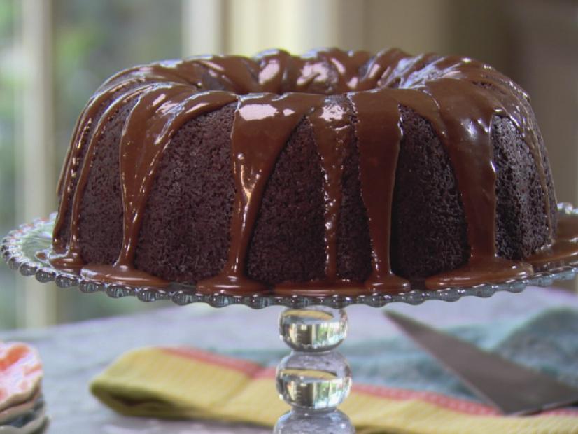 Chocolate Candy Cane Bundt Cake
