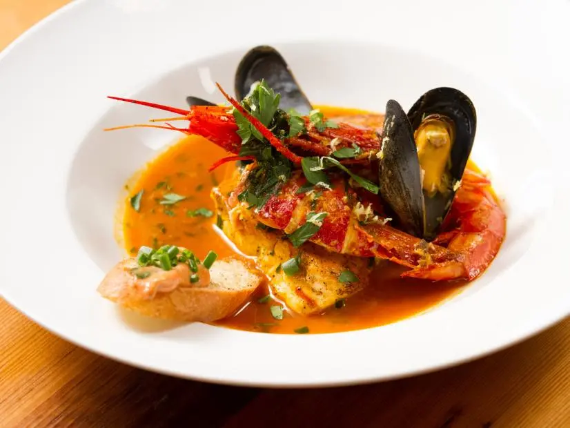 Bouillabaisse prepared by Host Bobby Flay, as seen on Food Network's Beat Bobby Flay, Season 3.