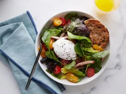 Food Network Kitchen's Eggs Benedict Breakfast Salad, as seen on Food Network.