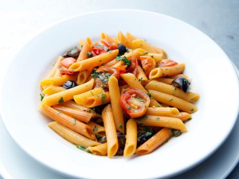Red Pepper Penne with Cherry Tomato Puttanesca