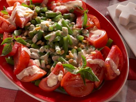Fresh Bean and Tomato Salad with Creamy Caesar Vinaigrette