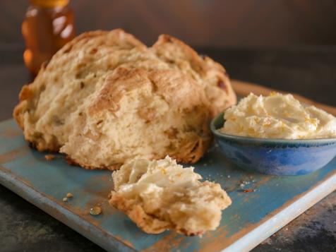 Golden Raisin-Fennel Semolina Soda Bread with Buttermilk-Orange Butter