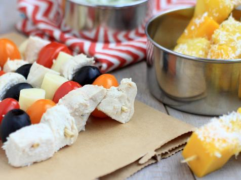 Lunch on a Stick, 2 Ways: Chicken Kebabs and Tropical Fruit Kebabs