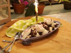 Food beauty of a giant choco mint sundae, as seen on Food Networkâ  s The Kitchen, Season 6.