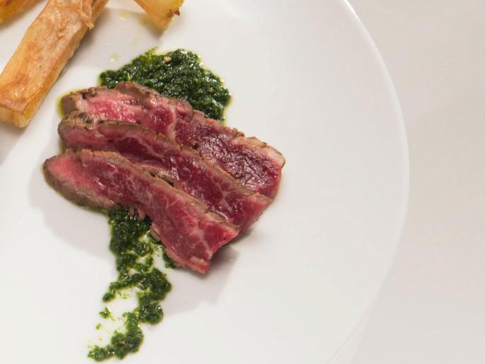 Brazilian Flank Steak With Fresh Chimichurri And Fried Yucca Recipe