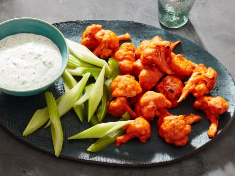 Cauliflower Hot Wings with Buttermilk Ranch Dipping Sauce