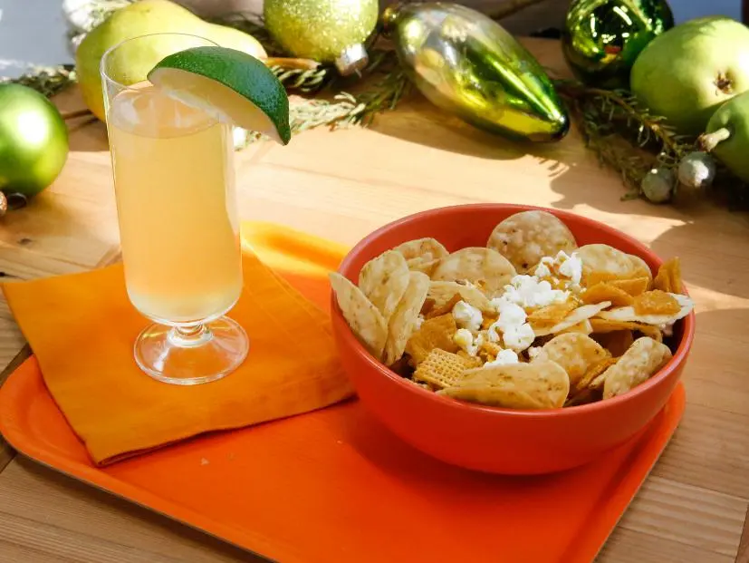 Katie Lee's Tequila and Lime Cocktail Party Mix is displayed, as seen on Food Network's The Kitchen, Season 11.