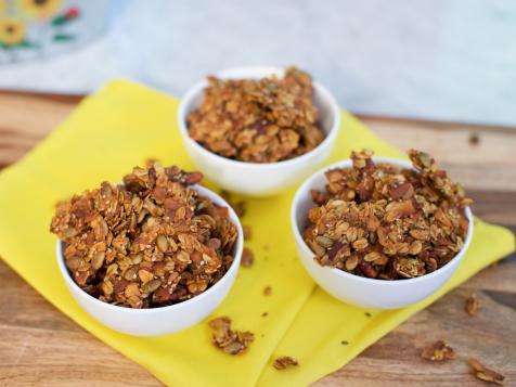 Savory Curry Granola with Coconut Oil, Nuts and Seeds