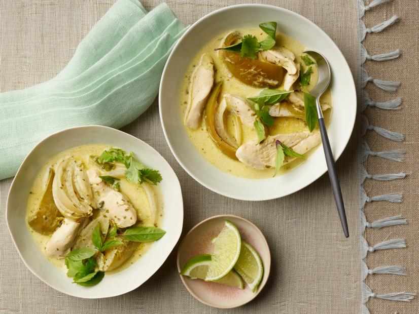 Tyler Florence's Green Curry Chicken for, LESSONS FROM GRANDMA/MICROWAVE VEGGIES/CHICKEN SOUP, as seen on Food Network's Food 911. Episode: Tyler Thai'd Up