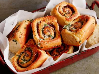 FNK MUSHROOM BUNS Food Network Kitchen Food Network Whole Milk, Active Dry Yeast, Sugar, Unsalted Butter, Eggs, Allpurpose Flour, Garlic Clove, Shallot, Thyme, Cremini or White Button Mushrooms, Shiitake Mushrooms, Dry White Wine, Heavy Cream, Parmesan Cheese, Parsley