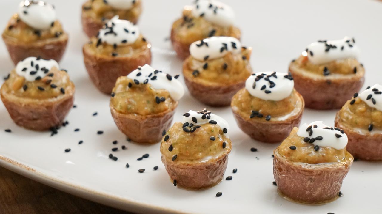Potatoes with Eggplant Caviar