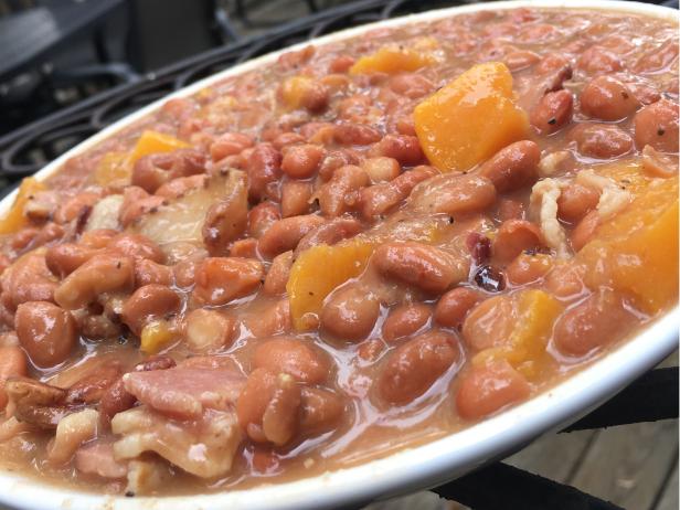 BBQ Beans with Peaches