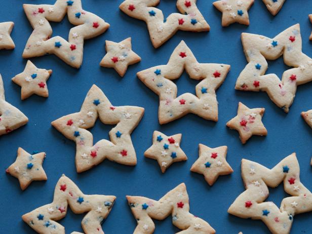 Key Words: Labor Day, Sugar Cookies, Spinoff Star Confetti Cookies, Four, Vanilla Extract, Egg, Butter, Sugar, Red, White and Blue Confetti Star