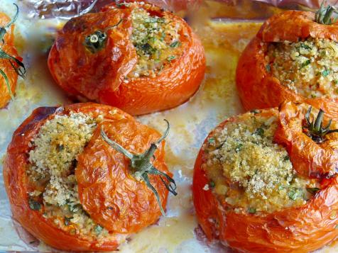 Shrimp Scampi Risotto-Stuffed Tomatoes