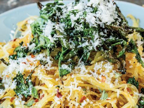 Roasted Spaghetti Squash with Kale and Parm