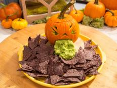 Sunny Anderson makes a Guacamole Pumpkin, as seen on Food Network's The Kitchen