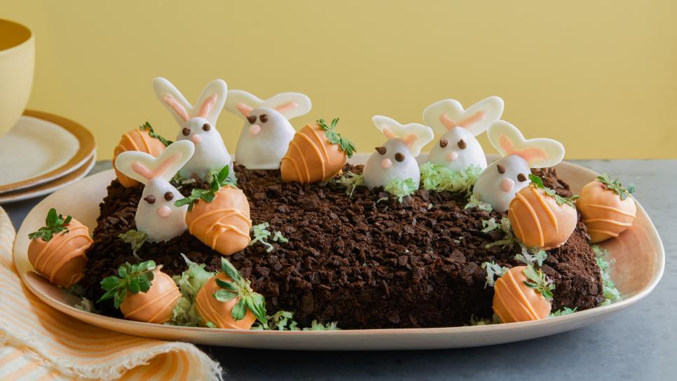 Strawberry Bunnies and Carrots Cake