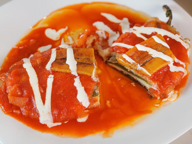 Chili Relleno as served at El Rincon de Los Antojos in Costa Del Sol Colony, Cancun, Mexico as seen on Food Network's Diners, Drive-Ins and Dives episode 2606.