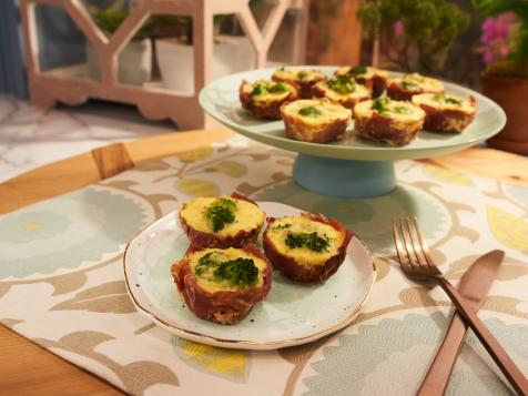 Mini Broccoli Quiches with Prosciutto Crusts