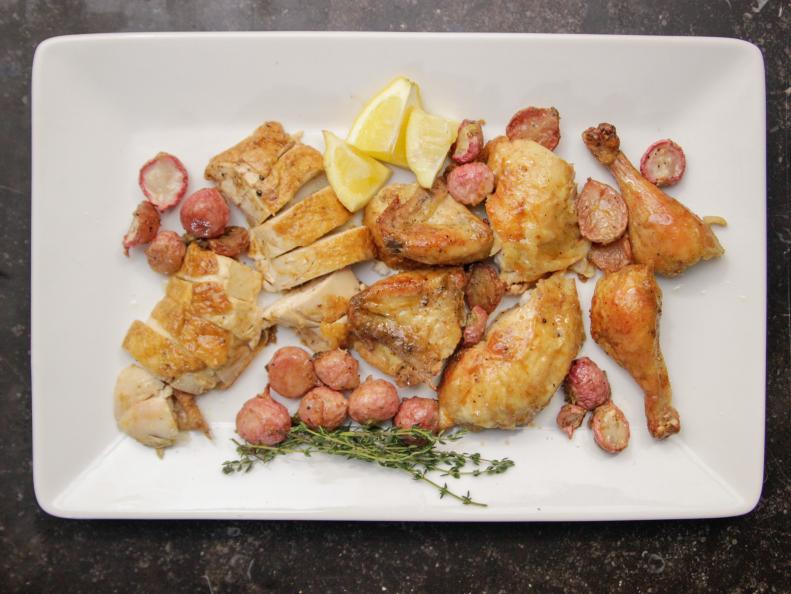 Roast Chicken with Radishes