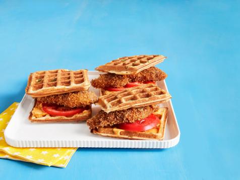 Crispy Chicken and Waffle Sandwiches