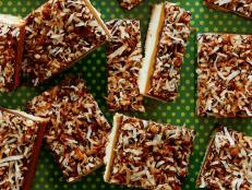 Shortbread alone is a treat, but when topped with layers of caramel, chocolate and toasted coconut, it becomes akin to a candy bar. Using mini chocolate chips makes this recipe super easy — they melt right into the cookie.