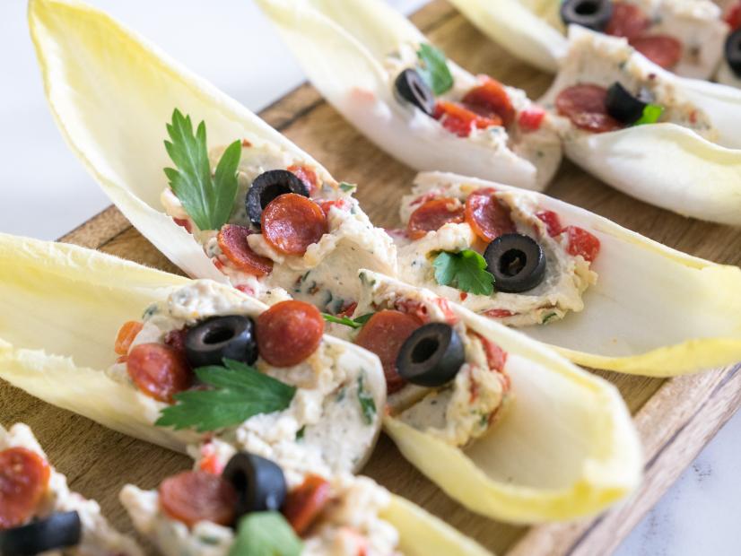 Food beauty of Italian pimiento cheese and endive, as seen on Food Network’s Trisha’s Southern Kitchen Season 13