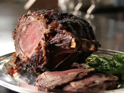 Close-up of English Rib Roast, as seen on Barefoot Contessa: Back to the Basics, Season 15.