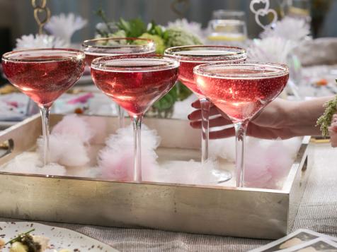 Prosecco with Raspberry Cassis Ice Cubes