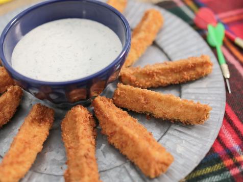 Spicy Pickle Fries with Homemade Ranch Dip