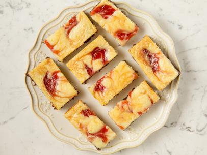 Close-up of Strawberry Cheesecake Brownies