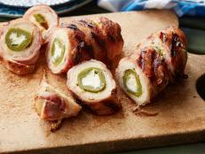 Here are all the good foods -- jalapeño poppers, cheese, bacon -- rolled up into dinner. Cooking it on the grill gets the bacon crispy while the cheese stays gooey and melted on the inside.