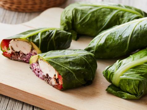Tangy Chicken and Black Bean Collard Wraps