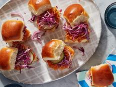 Who needs meat to make a delicious slider? These vegetarian squash sliders are sweet, tangy and messy. If you can't find mini slider buns, slice hot dog buns into thirds.