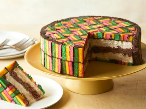 Italian Rainbow Cookie Ice Cream Cake