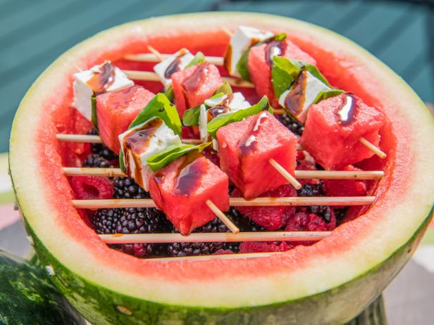 The Kitchen hosts make a Watermelon Grill, as seen on The Kitchen, Season 17.