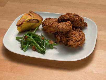 Co-host Anne Burrell's fried chicken, as seen on Worst Cooks In America, Season 14.
