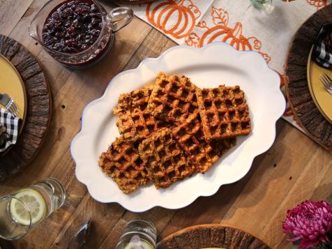 Stuffing Waffles with Cranberry Concord Syrup