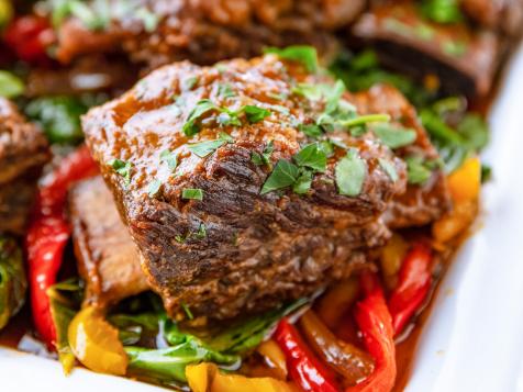 Short Ribs with Collards and Peppers