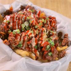 Bulgogi Kimchi Fries as Served at Hankook Taqueria in Atlanta, Georgia as seen on Food Network's Diners, Drive-Ins and Dives episode 2916.