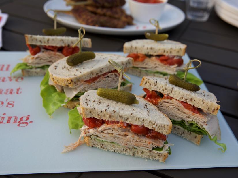 Food beauty of Giadas Mind Blowing Turkey Sandwich, as seen on Giada Entertains, Season 4.